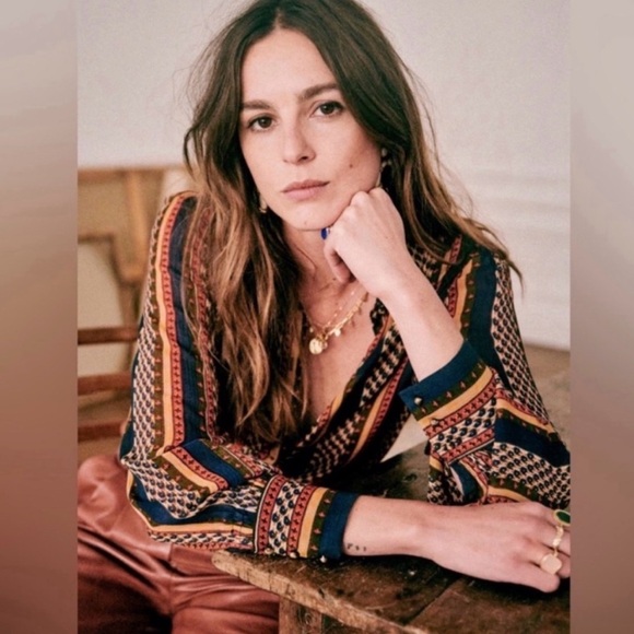 Sezane Multicolor Geometric Blouse - Picture 1 of 8